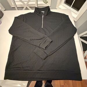 Men's Quilted Black Zip-Up Sweater